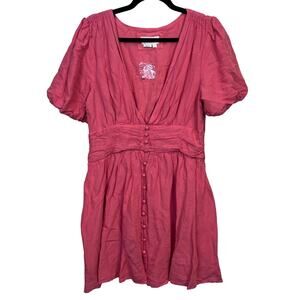 ANTHROPOLOGIE Katerina Button-front Mini Dress — WOMEN’S LARGE